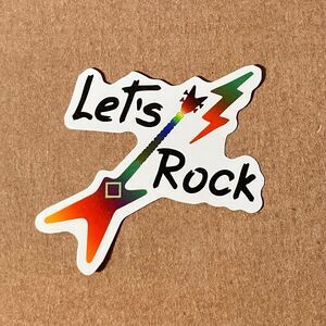 😍 10/$10 😍 Let’s Rock Flying V Guitar Sticker